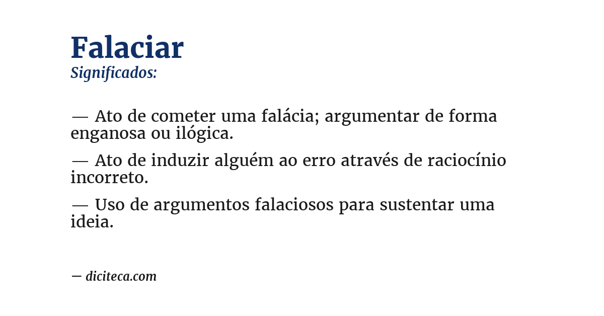 Significado de falaciar