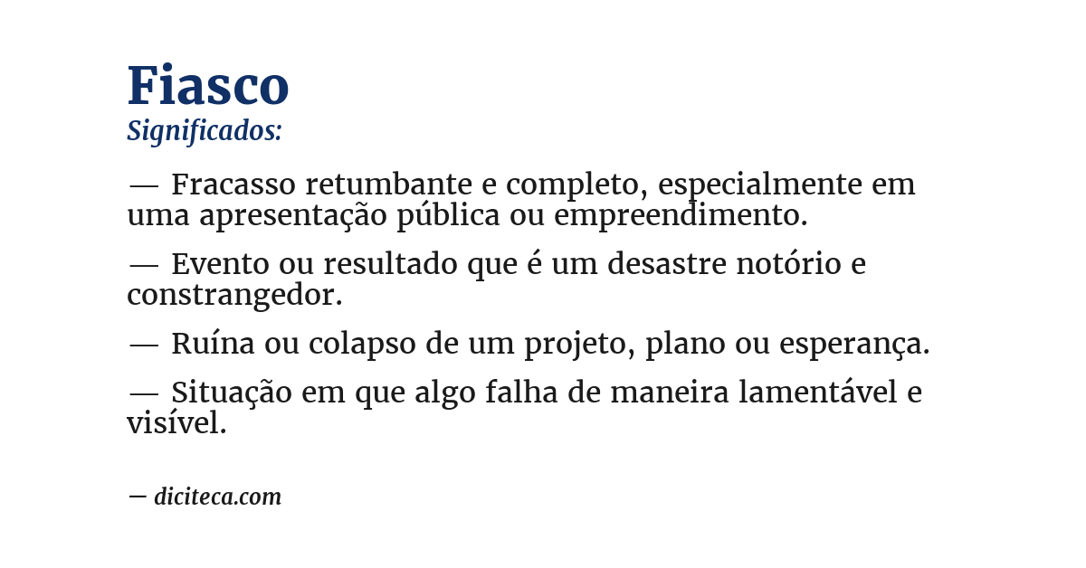 Significado de fiasco