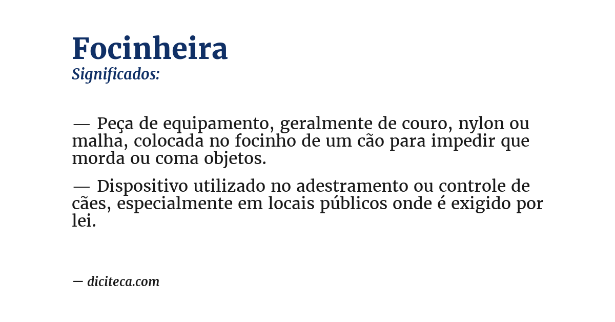 Significado de focinheira
