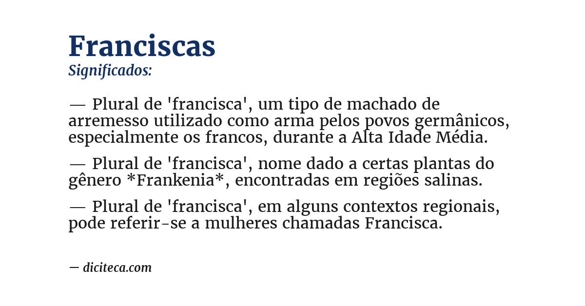 Significado de franciscas