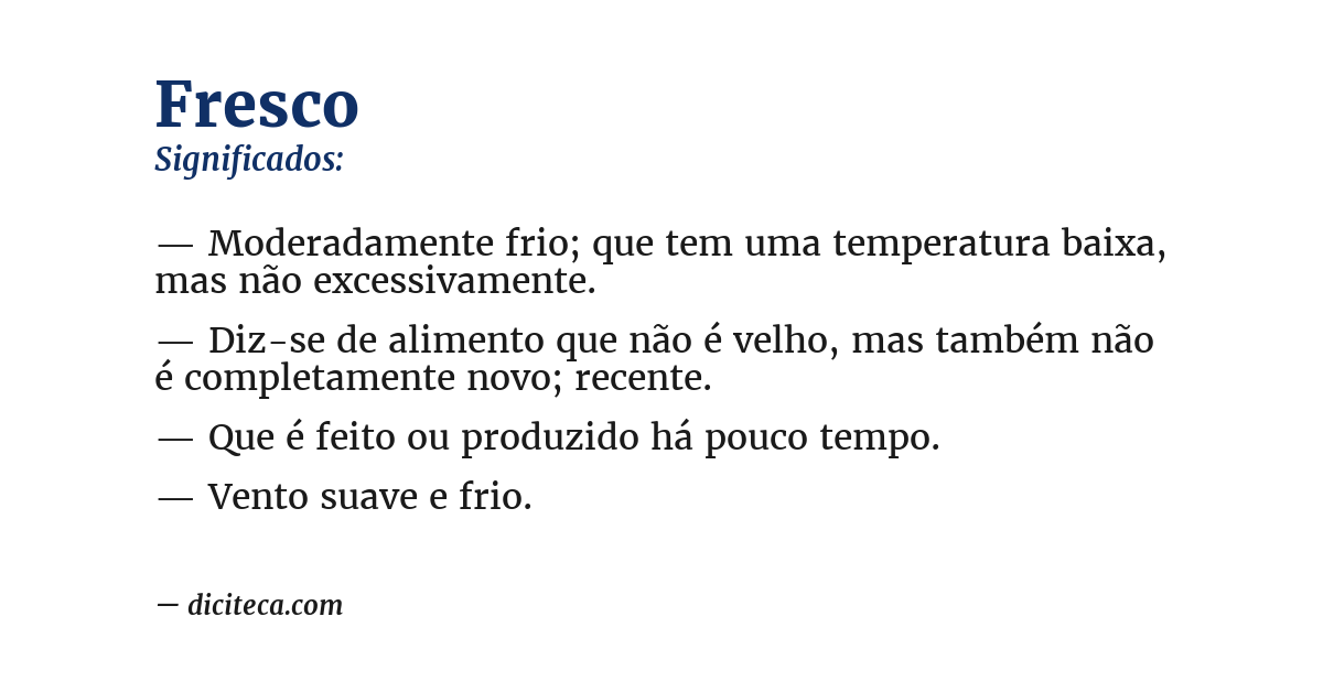 Significado de fresco