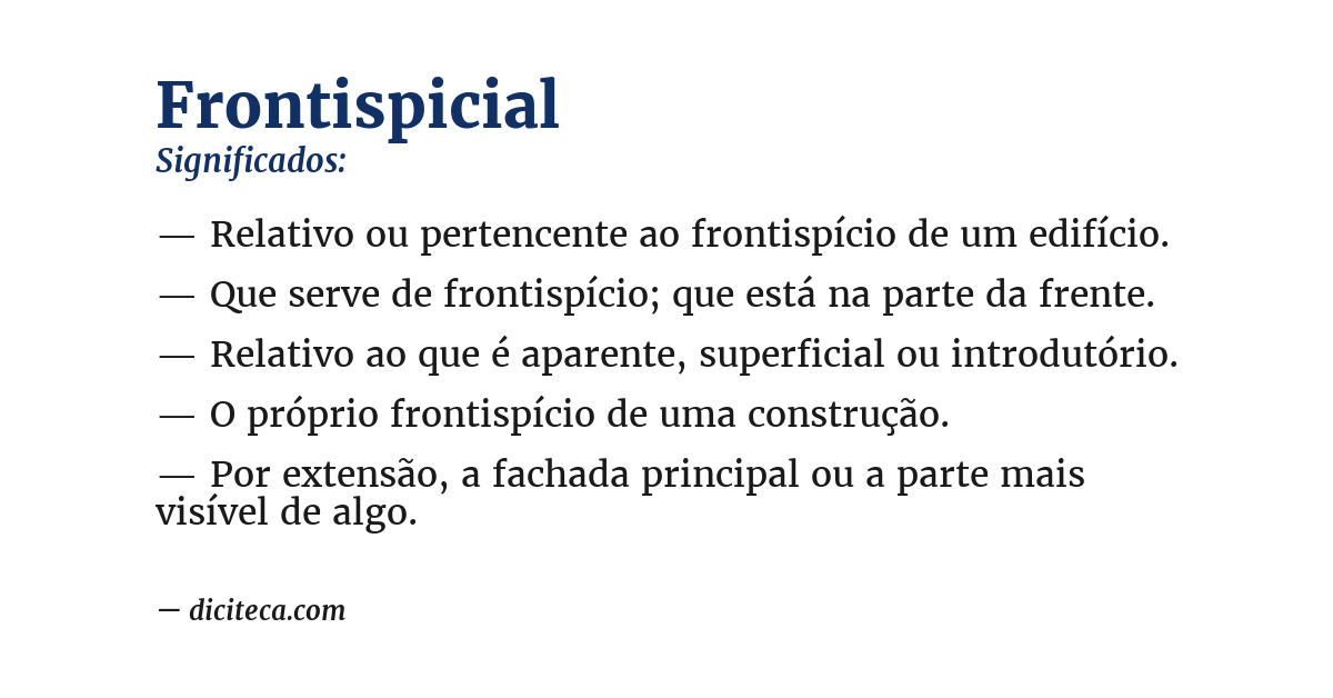 Significado de frontispicial