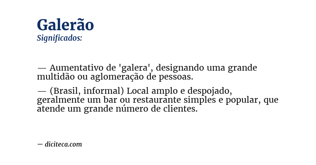 Significado de galerão
