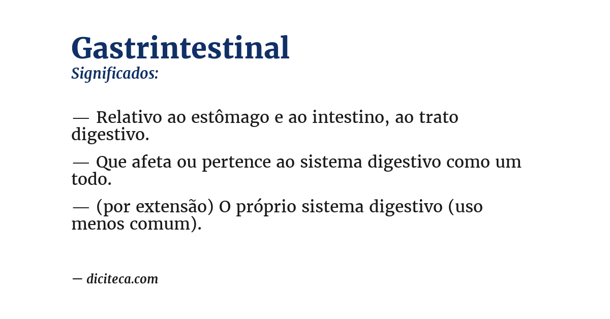 Significado de gastrintestinal