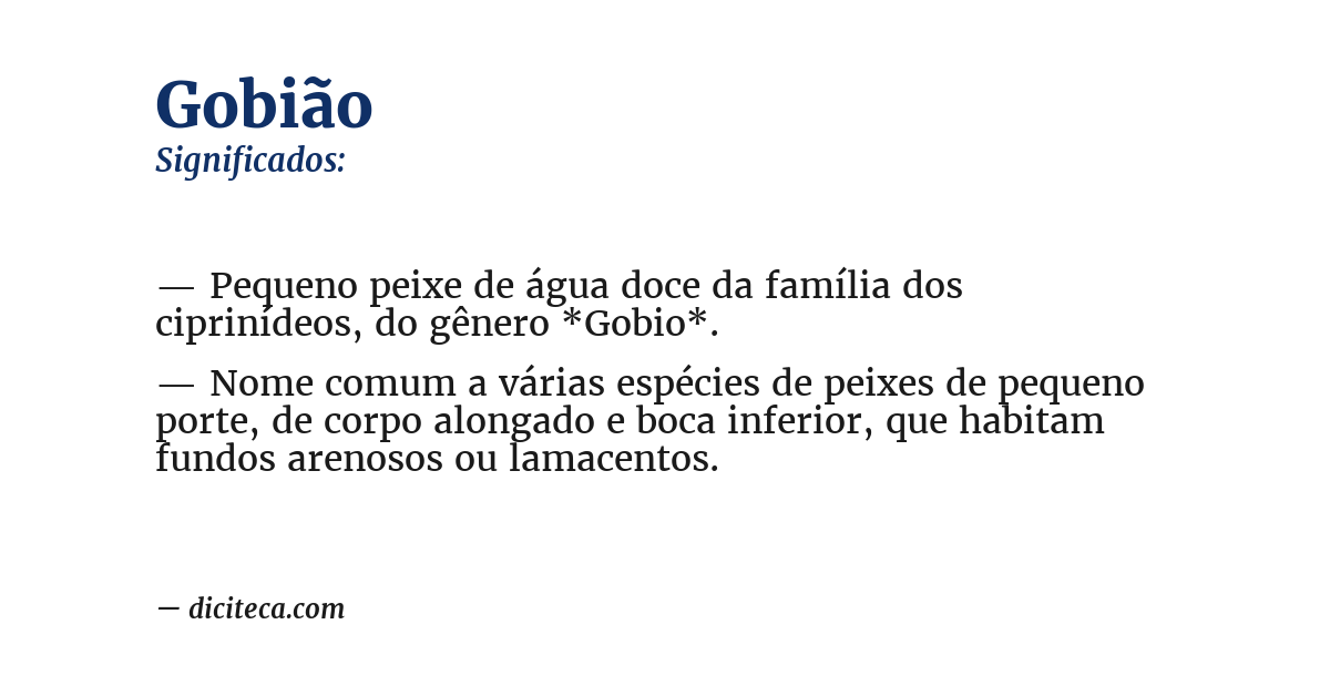 Significado de gobião