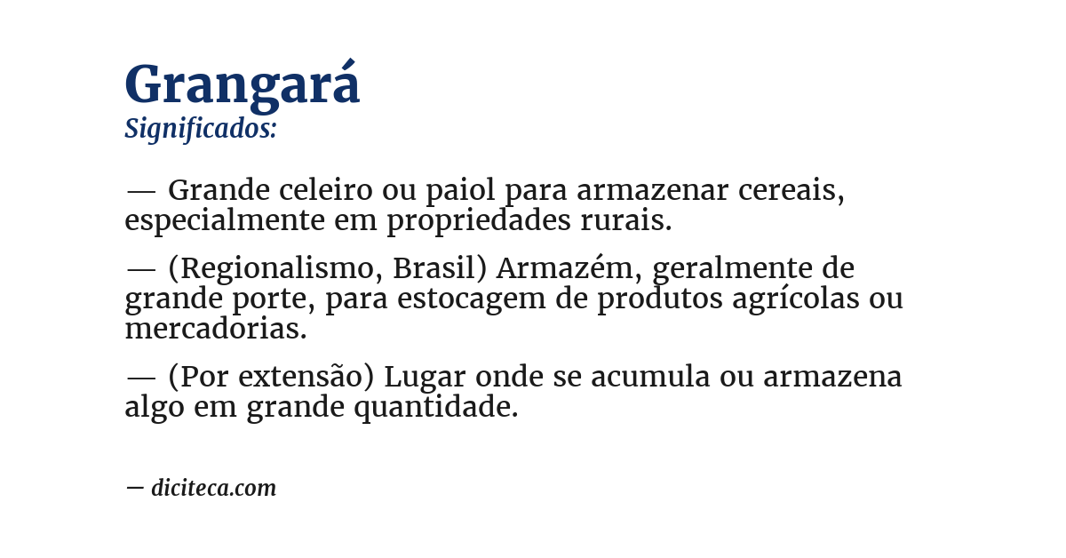 Significado de grangará