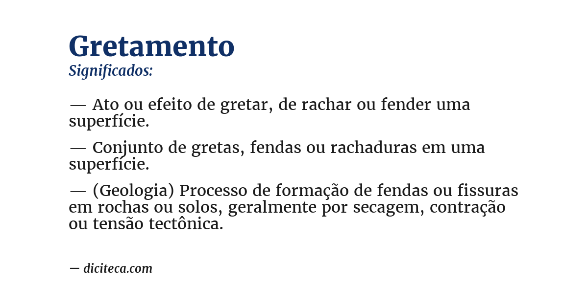 Significado de gretamento