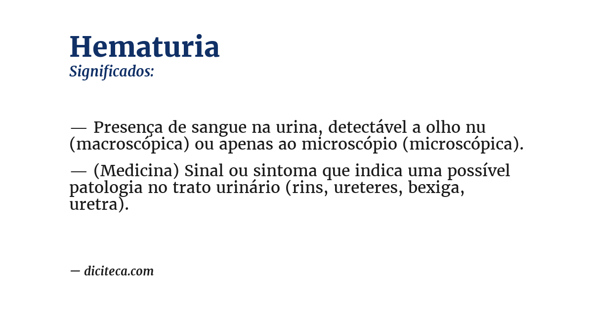 Significado de hematuria
