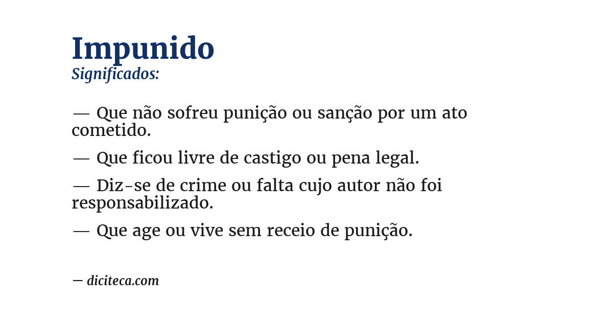 Significado de impunido