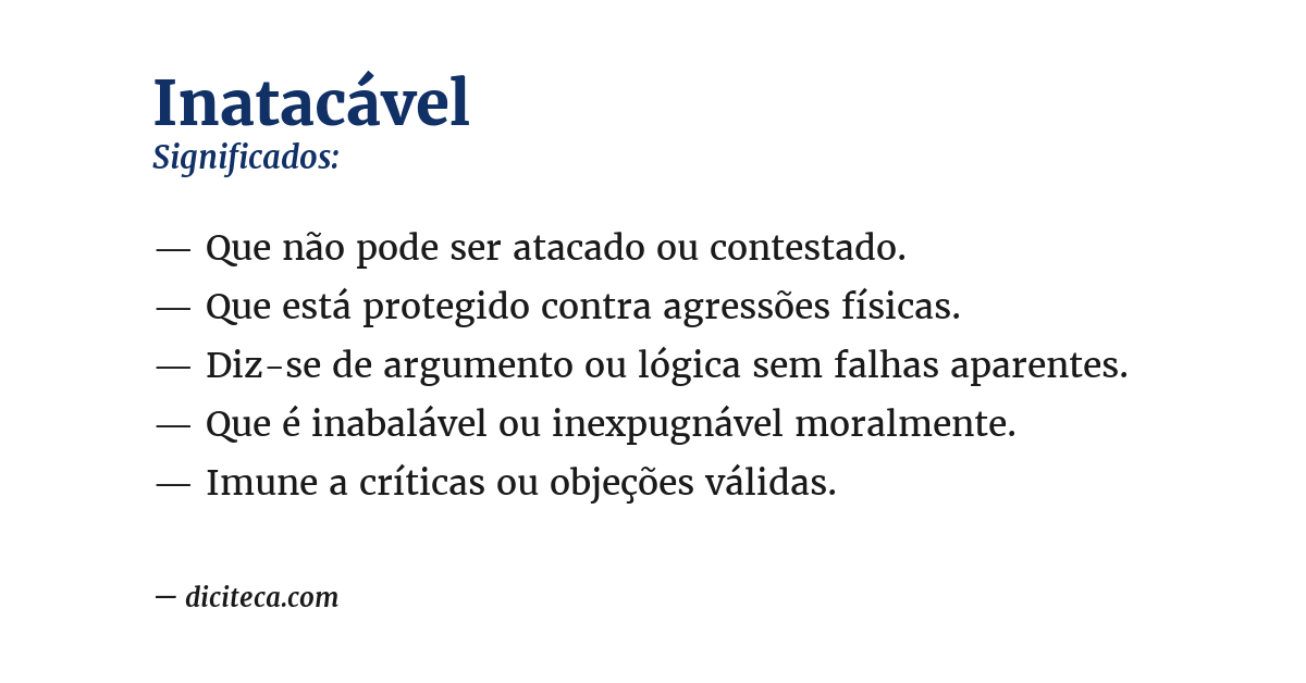 Significado de inatacável