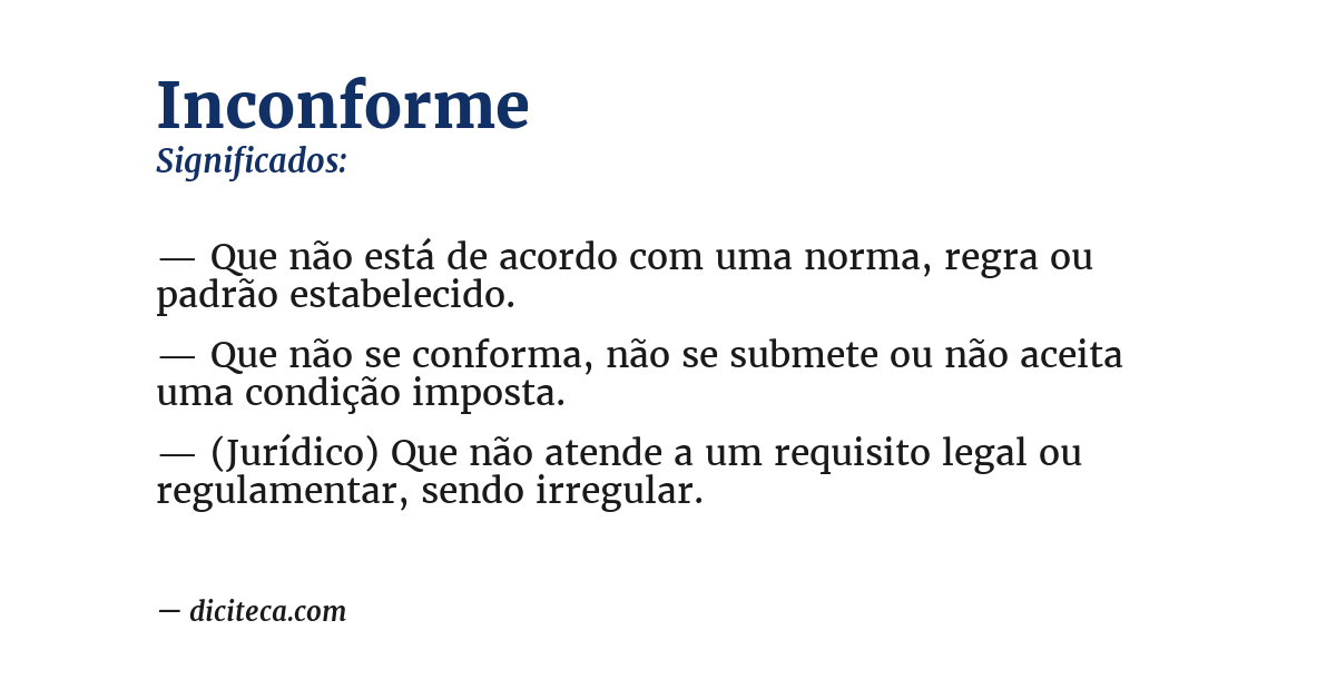 Significado de inconforme