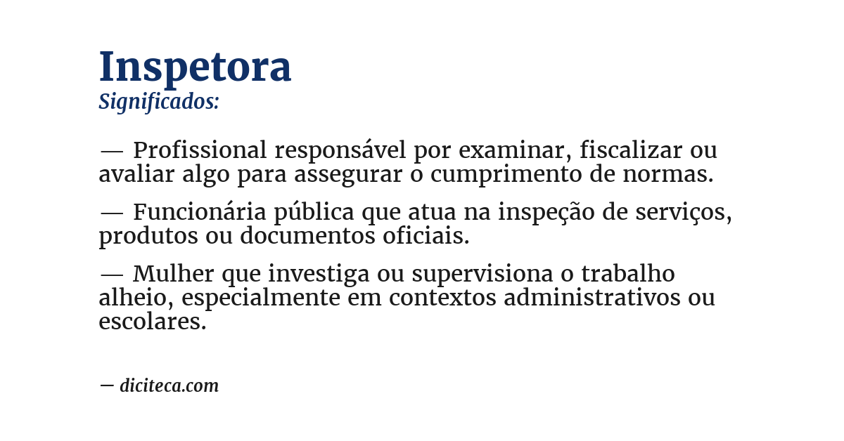 Significado de inspetora
