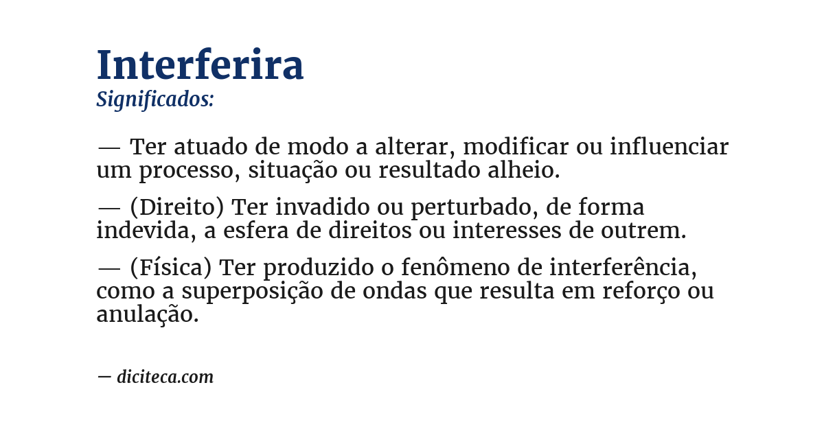 Significado de interferira