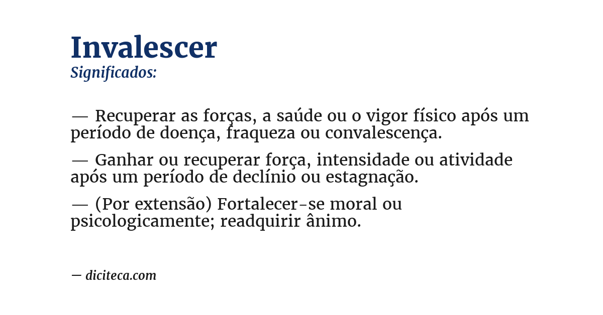 Significado de invalescer