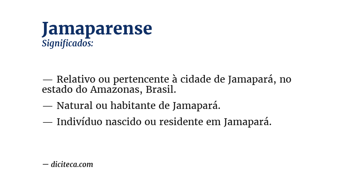 Significado de jamaparense