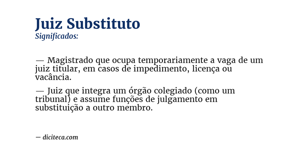 Significado de juiz substituto
