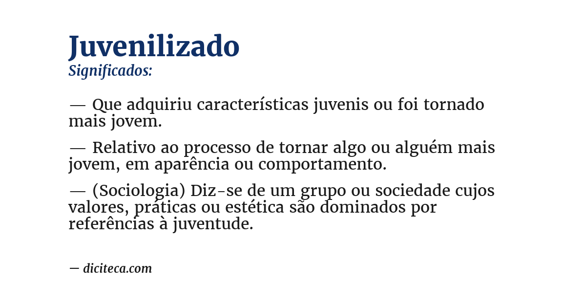 Significado de juvenilizado