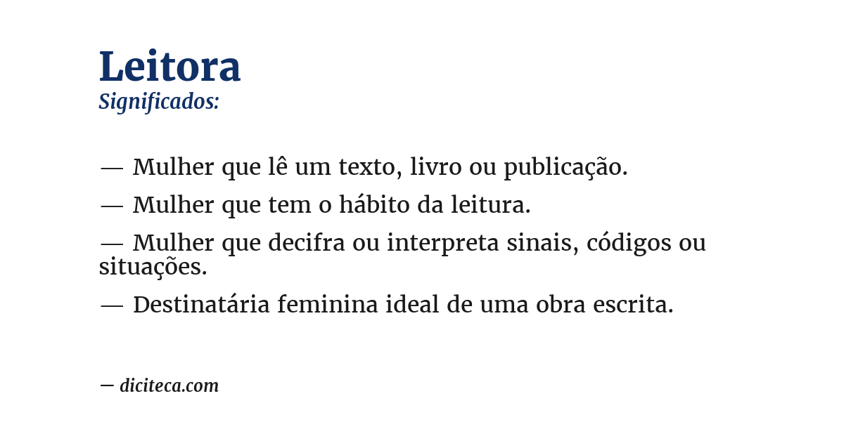 Significado de leitora