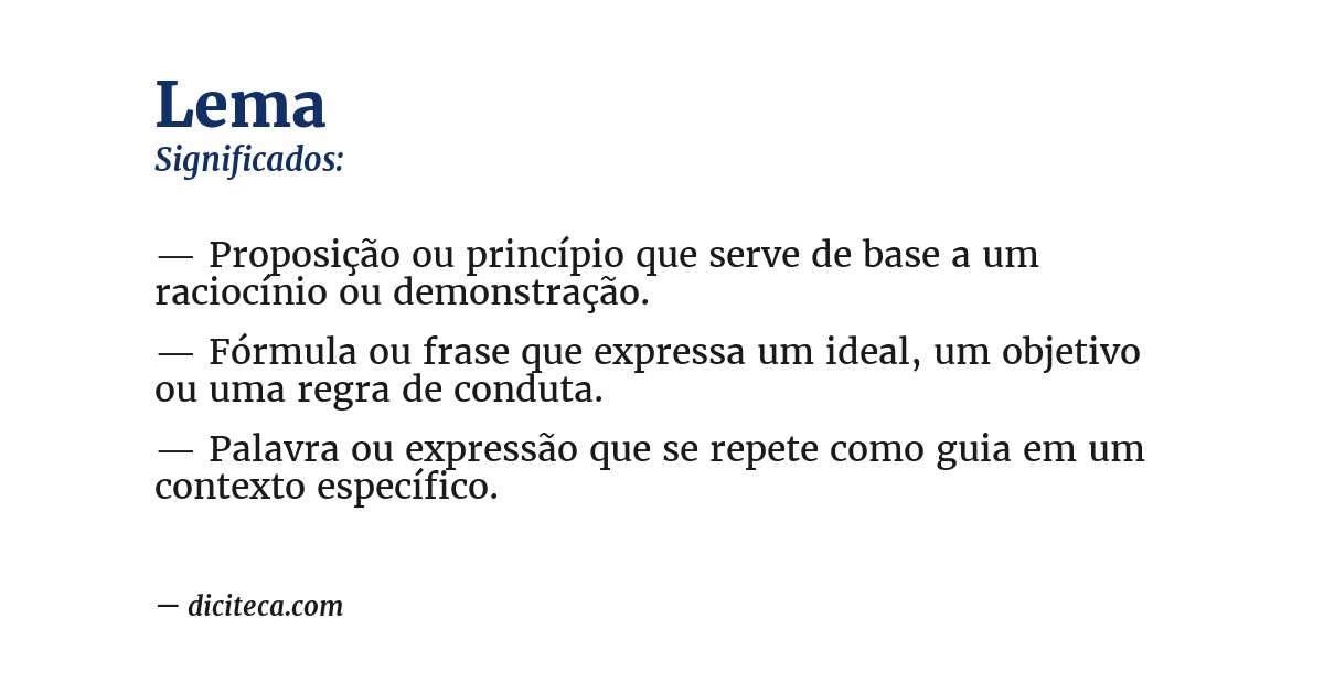 Significado de lema