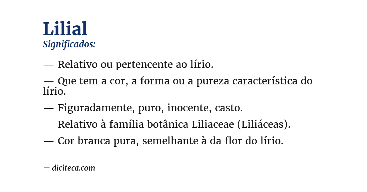 Significado de lilial