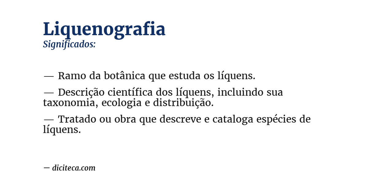 Significado de liquenografia