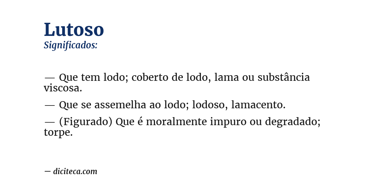 Significado de lutoso