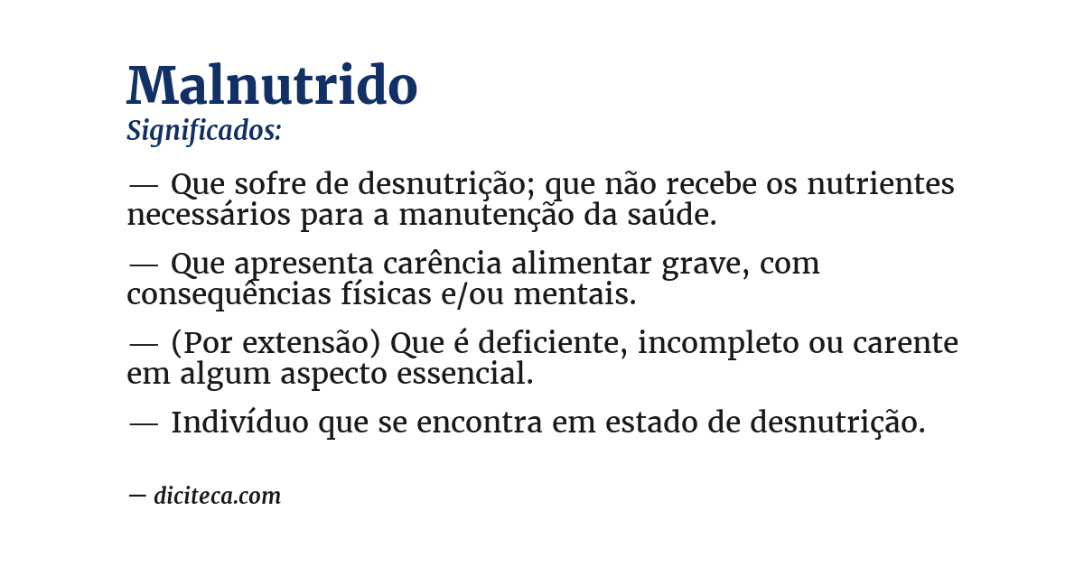 Significado de malnutrido