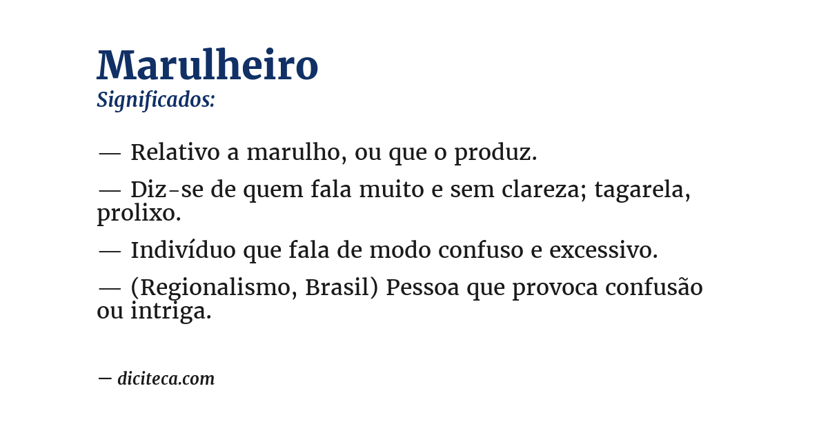 Significado de marulheiro