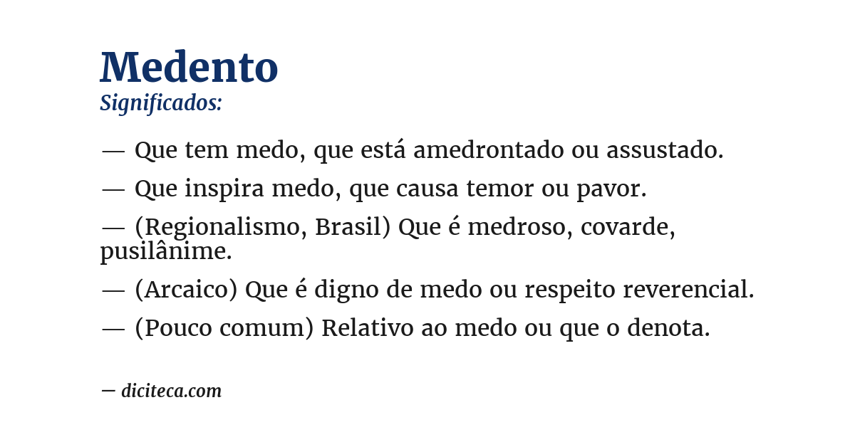 Significado de medento