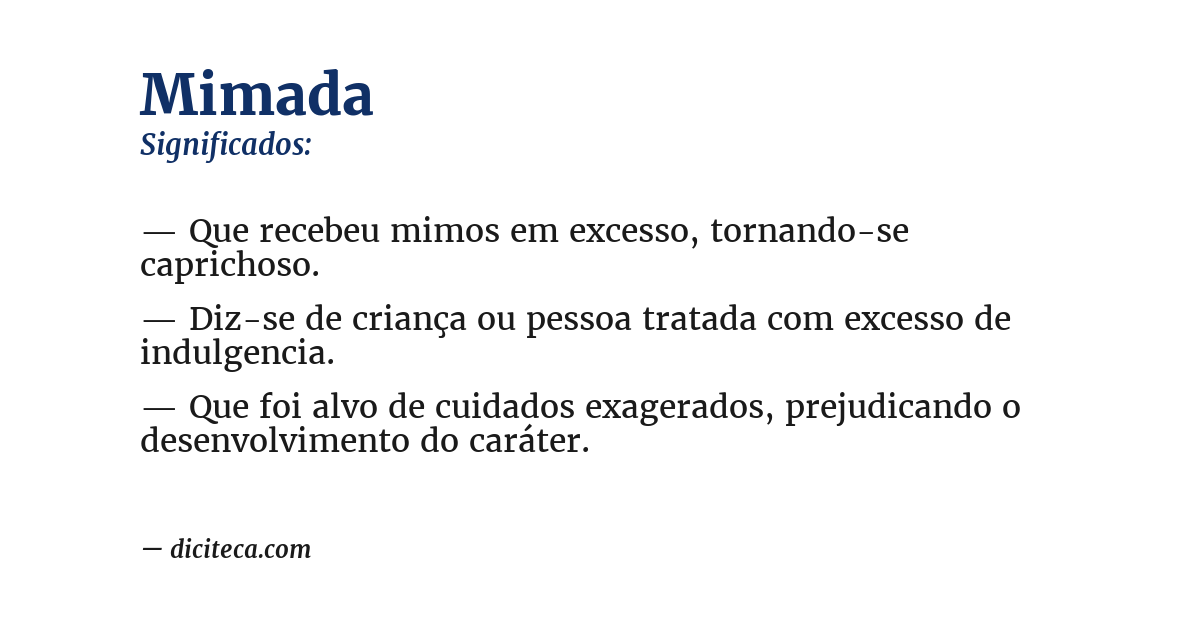 Significado de mimada
