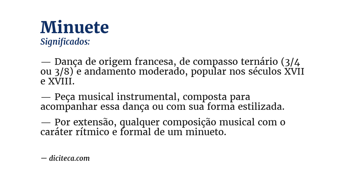 Significado de minuete