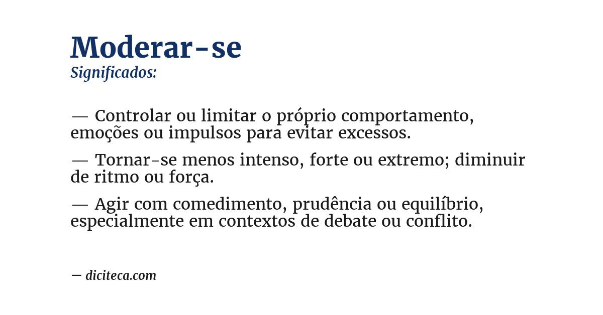 Significado de moderar-se