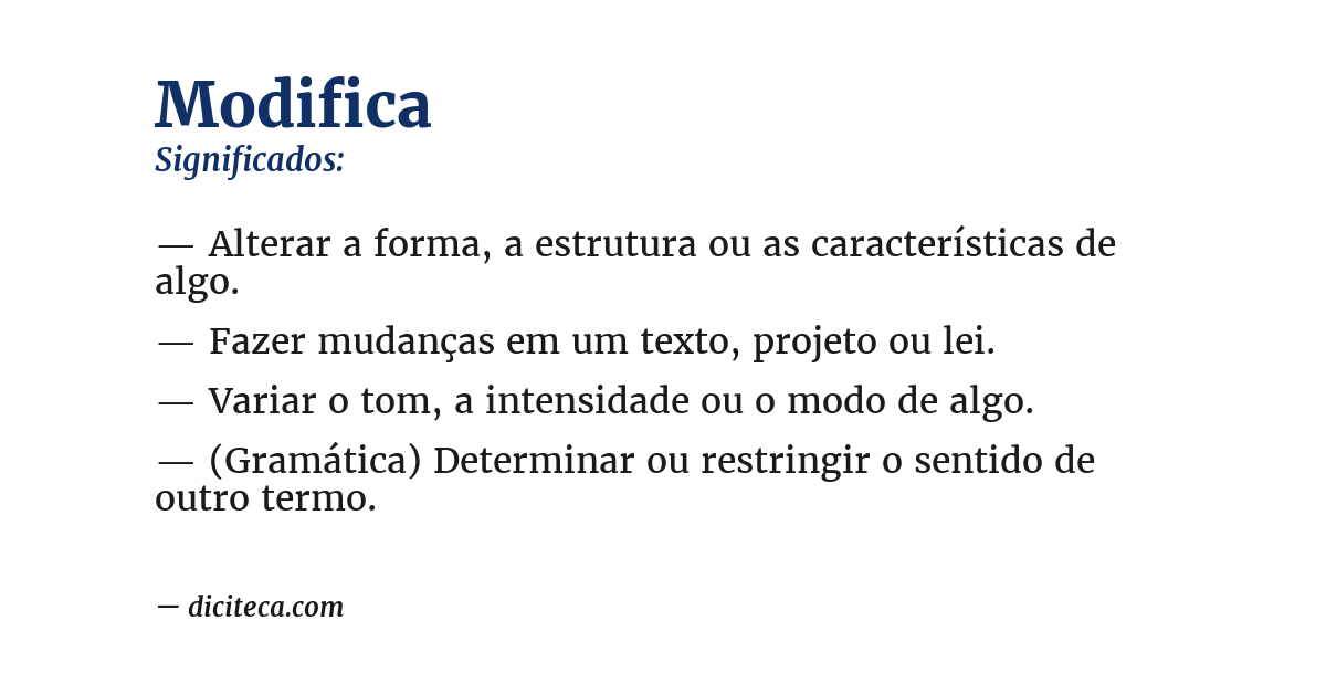 Significado de modifica