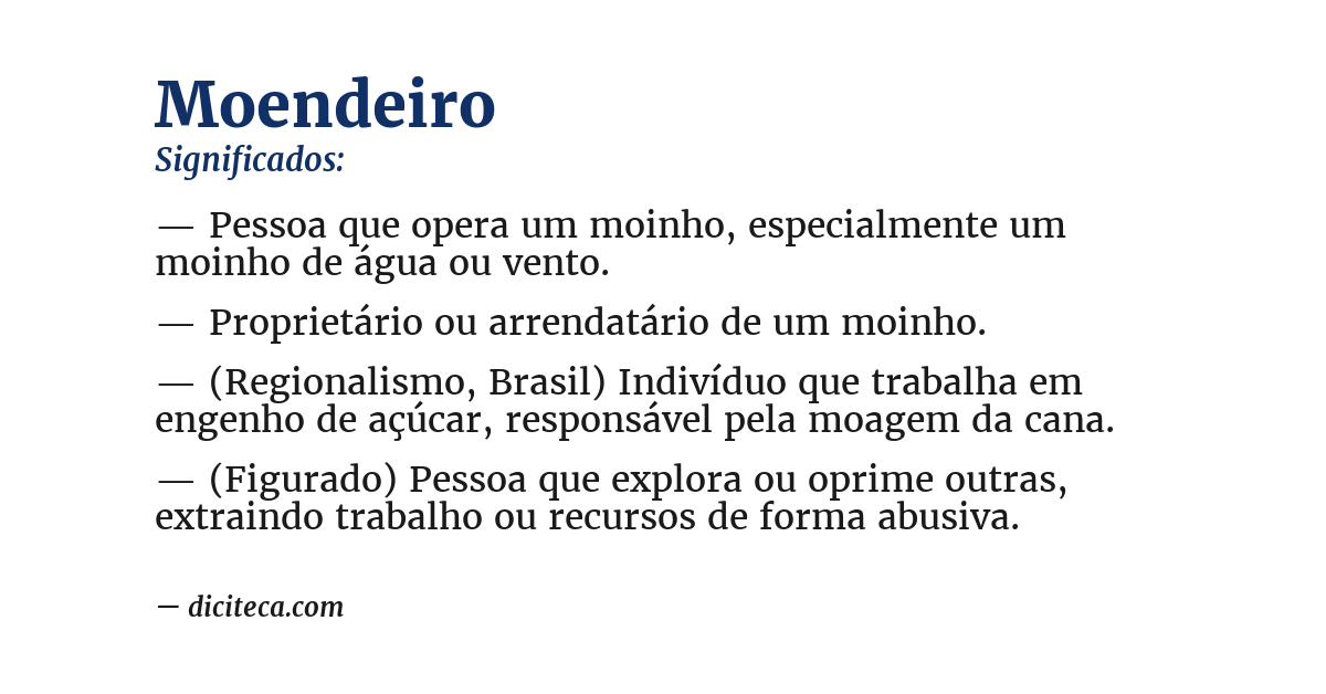 Significado de moendeiro