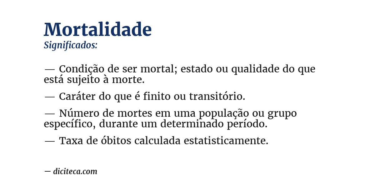 Significado de mortalidade
