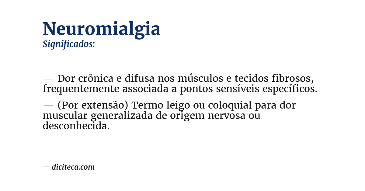 Significado de neuromialgia