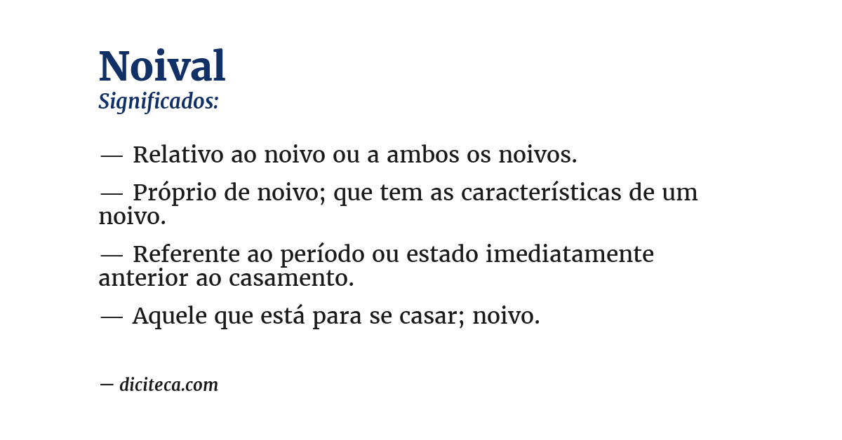 Significado de noival