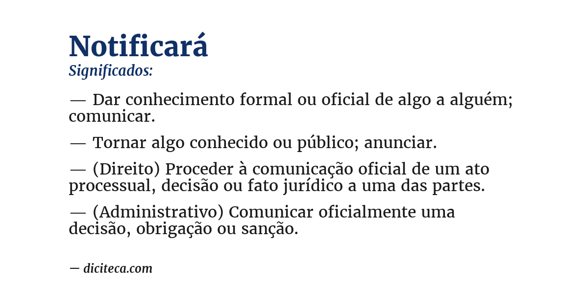 Significado de notificará