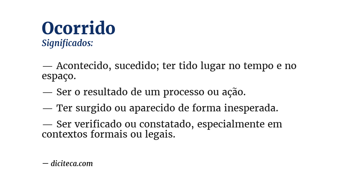 Significado de ocorrido