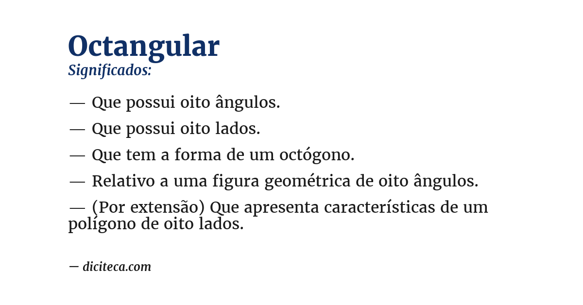 Significado de octangular