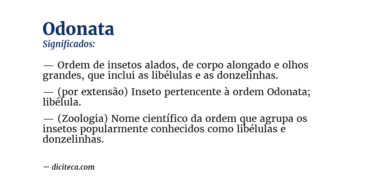 Significado de odonata