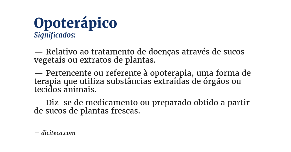 Significado de opoterápico