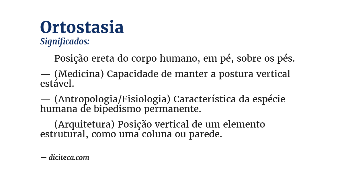 Significado de ortostasia