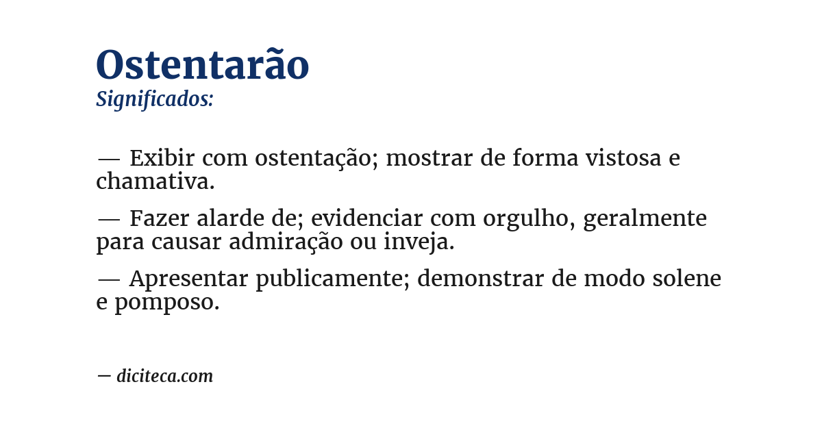 Significado de ostentarão