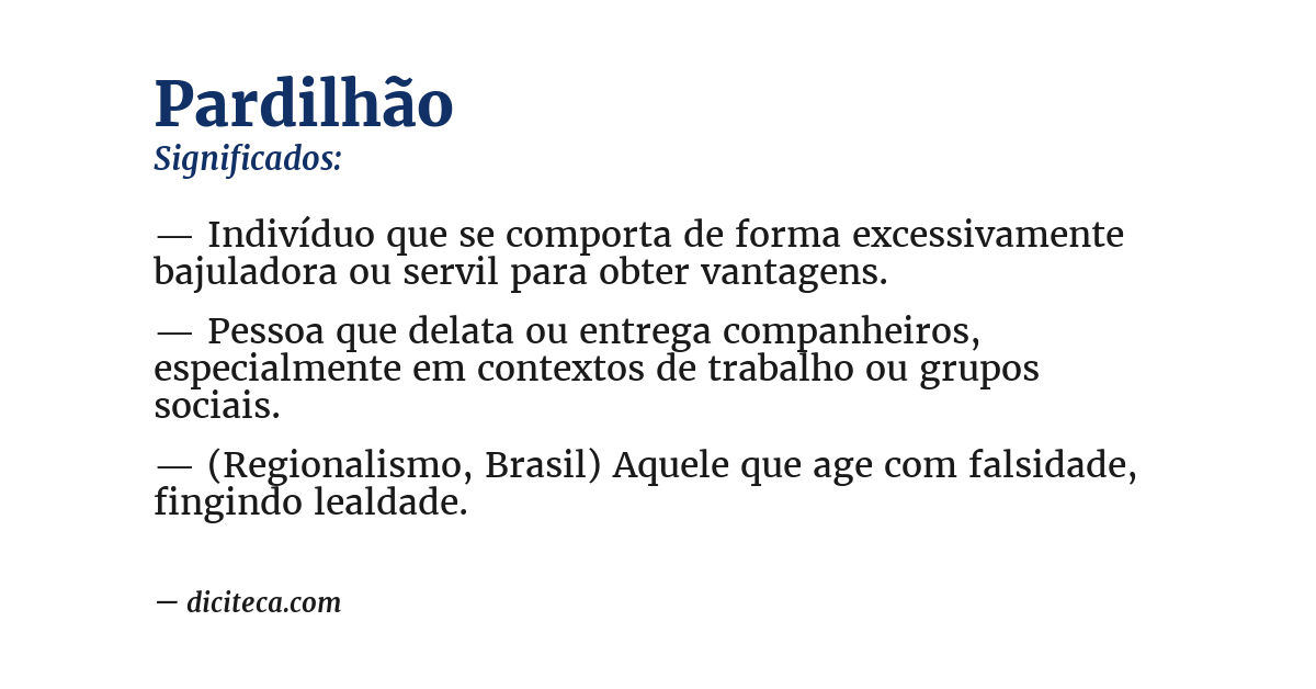 Significado de pardilhão