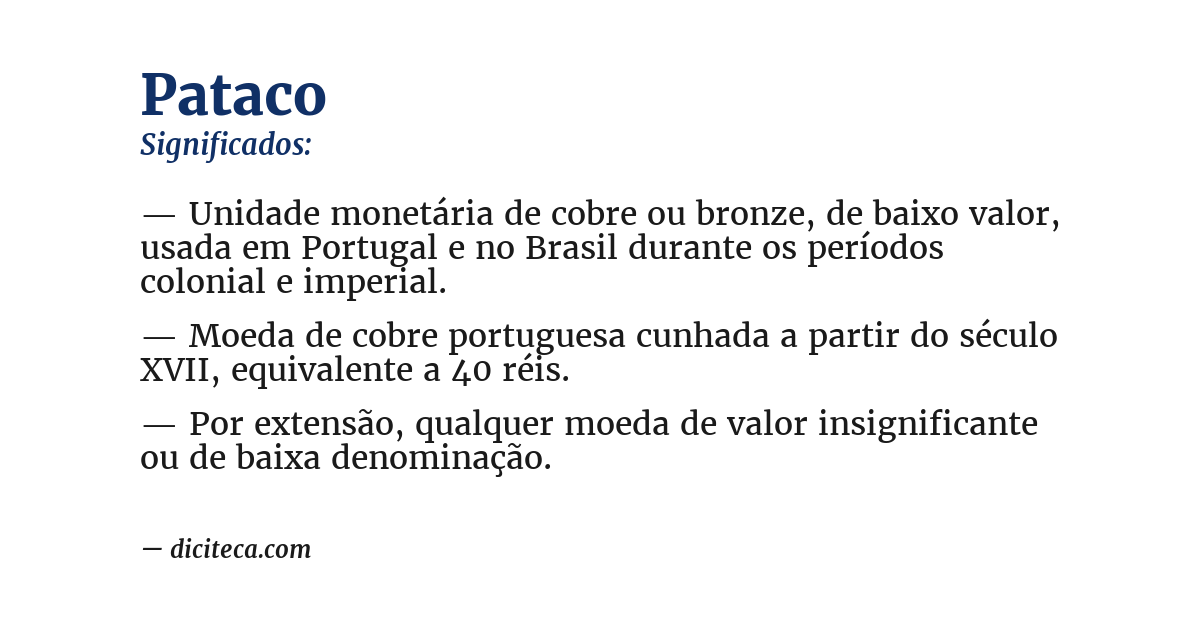 Significado de pataco