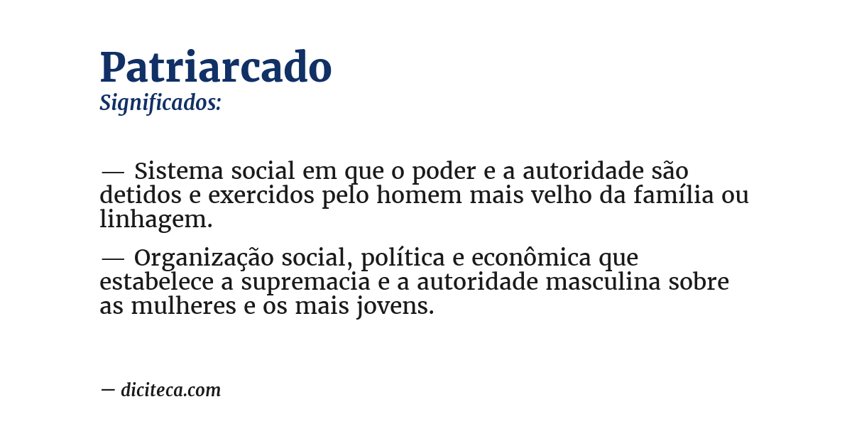 Significado de patriarcado