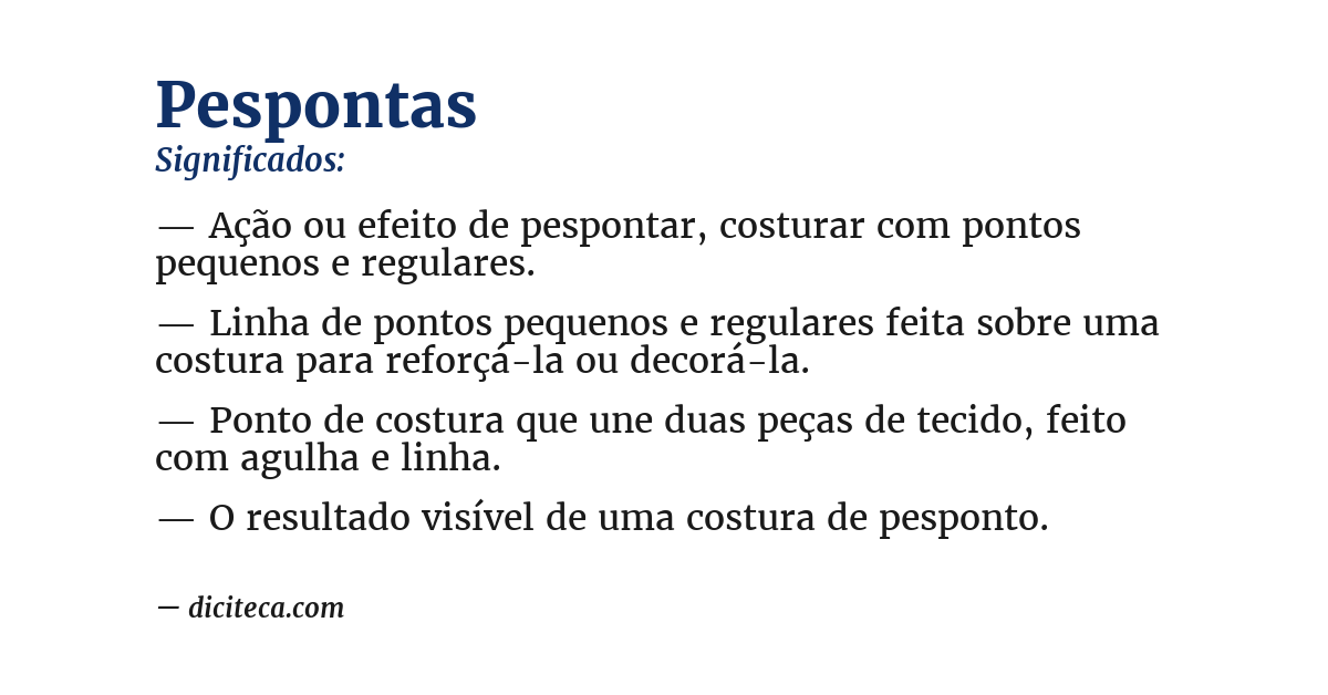 Significado de pespontas