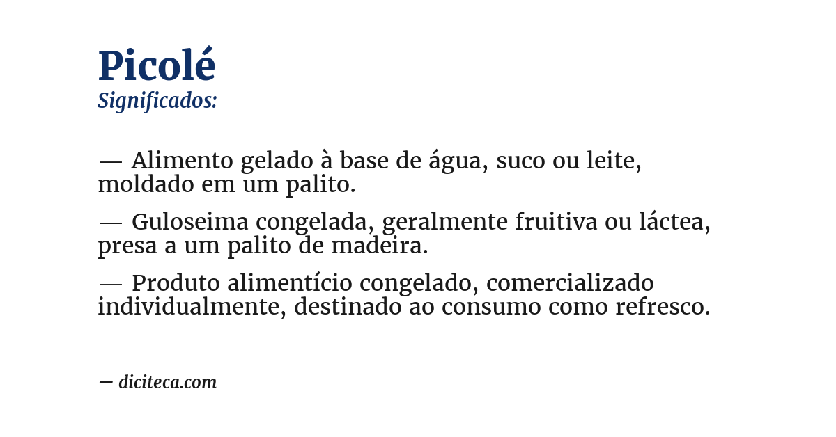 Significado de picolé
