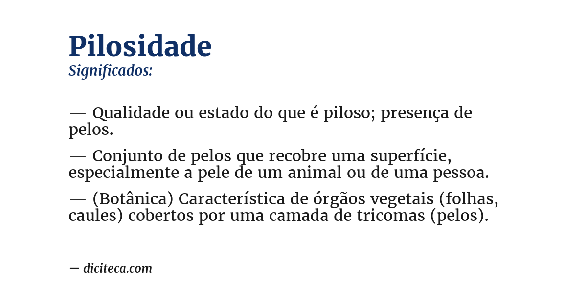 Significado de pilosidade